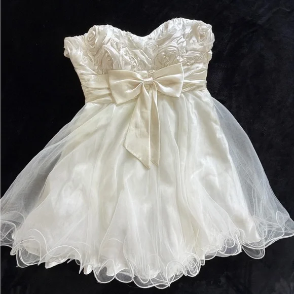 Steppin' Out Dress formal prom wedding homecoming size 11/12 ivory - Picture 5 of 16